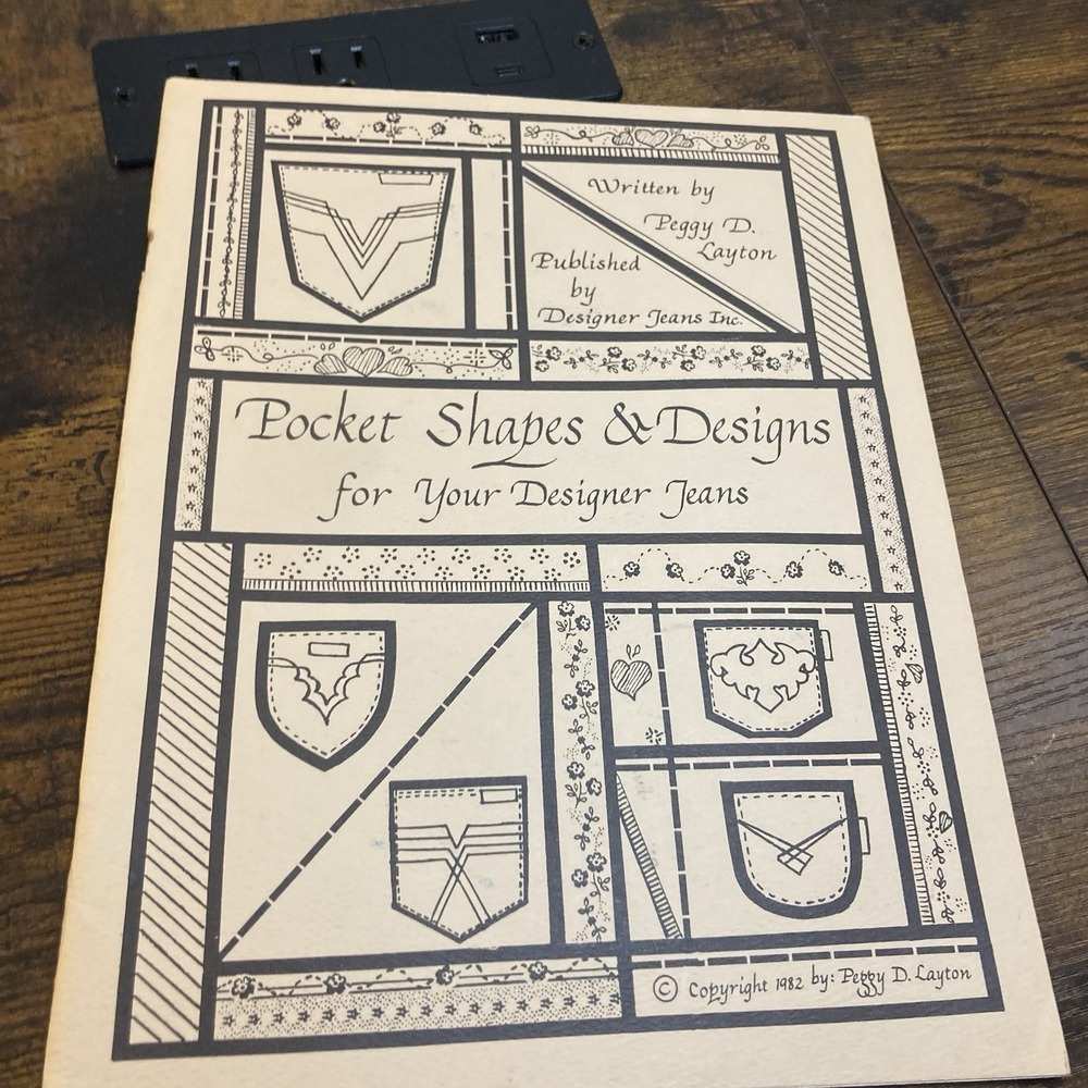 Pocket Shapes & Designs for your Designer Jeans Pattern Template Stitching 1982